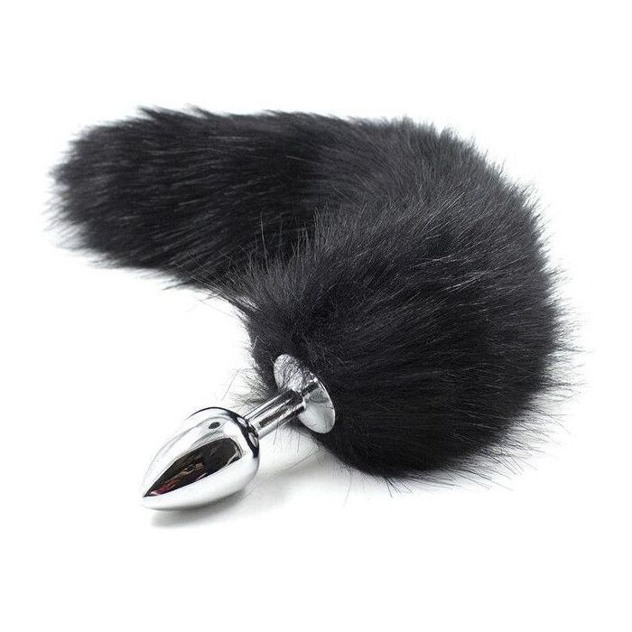 Butt Plug Anal Toyz4Lovers "Fox Tail" 7 cm - Negru