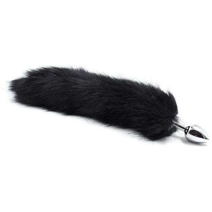 Butt Plug Anal Toyz4Lovers "Fox Tail" 7 cm - Negru
