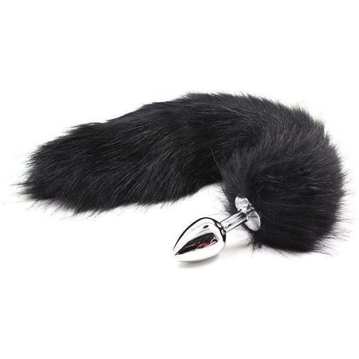 Butt Plug Anal Toyz4Lovers "Fox Tail" 7 cm - Negru
