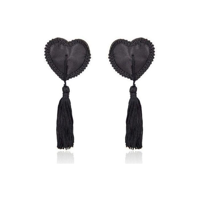 Ornamente Sfarcuri Red Heart Nipple Pasties cu Ciucuri - Negre
