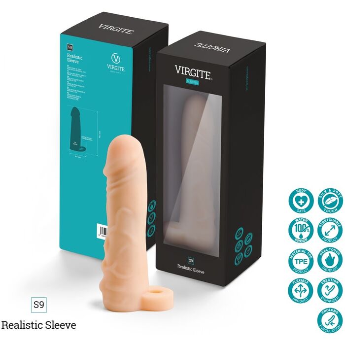 Prelungitor Penis Virgite »Realistic Sleeve« 17 cm - Natural