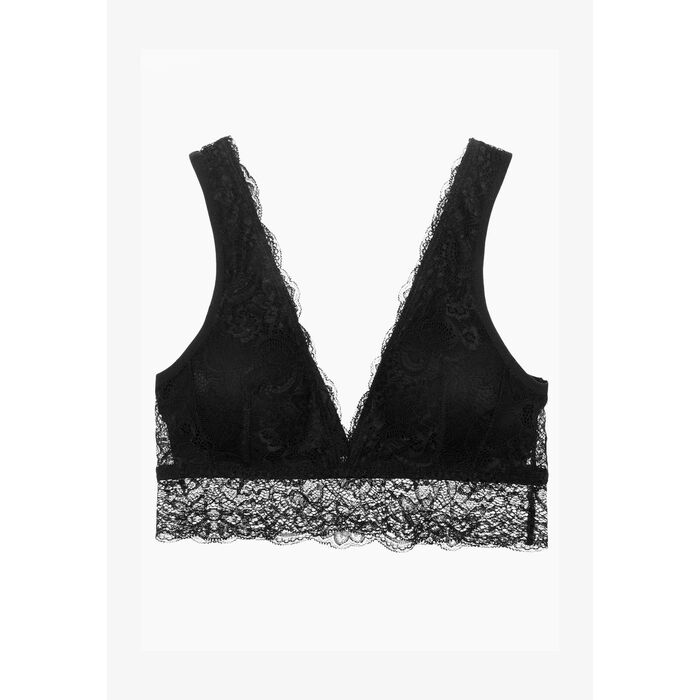 Sutien Black Limba cu decolteu in V, Bralette Ikaheka, negru