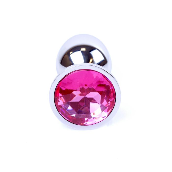 Plug Jewellery Silver Pink, otel inoxidabil lustruit cu cristal roz fatetat