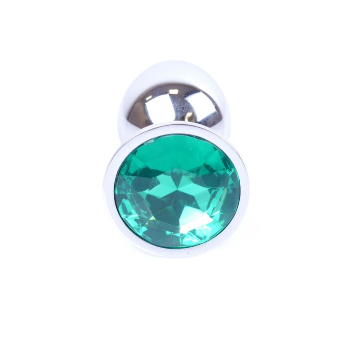 Plug Jewellery Silver Green, otel inoxidabil lustruit cu cristal verde fatetat