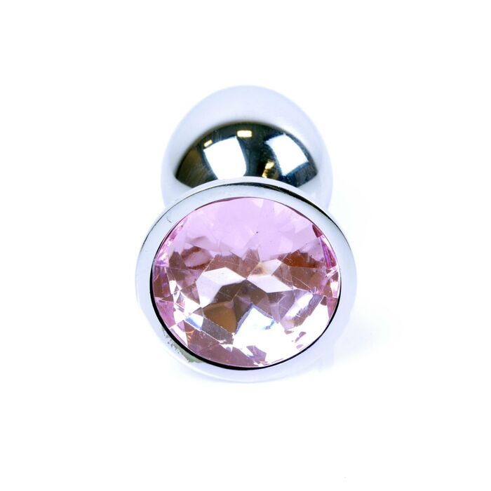 Plug Jewellery Silver Rose, otel inoxidabil lustruit cu cristal roz pal fatetat