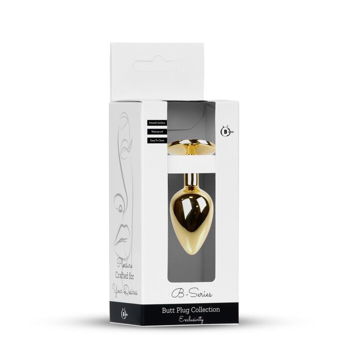 Plug Jewellery Gold, cristal verde - cutie B-Series Butt Plug Collection, fata