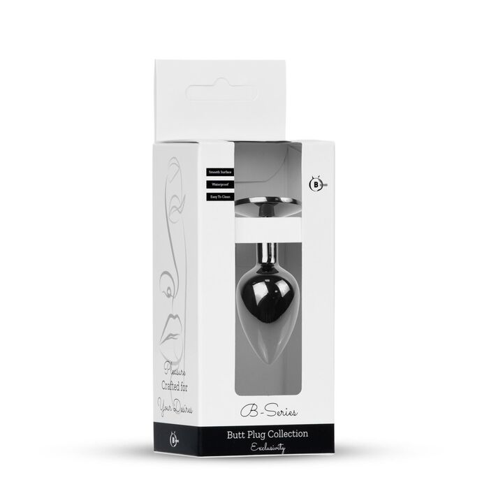 Plug Jewellery Dark Silver, cristal roz - cutie B-Series Butt Plug Collection, fata