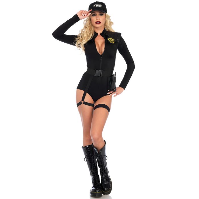 Costum Body, Leg Avenue, SWAT Politia Los Angeles, negru