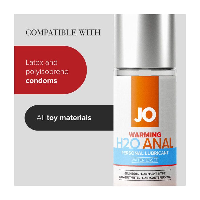 JO H2O Anal Warming compatibil jucarii silicon sticla metal
