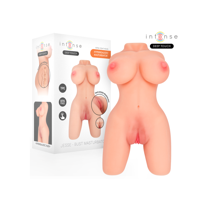 Papusa sexuala Intense Deep Touch Jesse Torso Double Vagina Anus - 25 cm