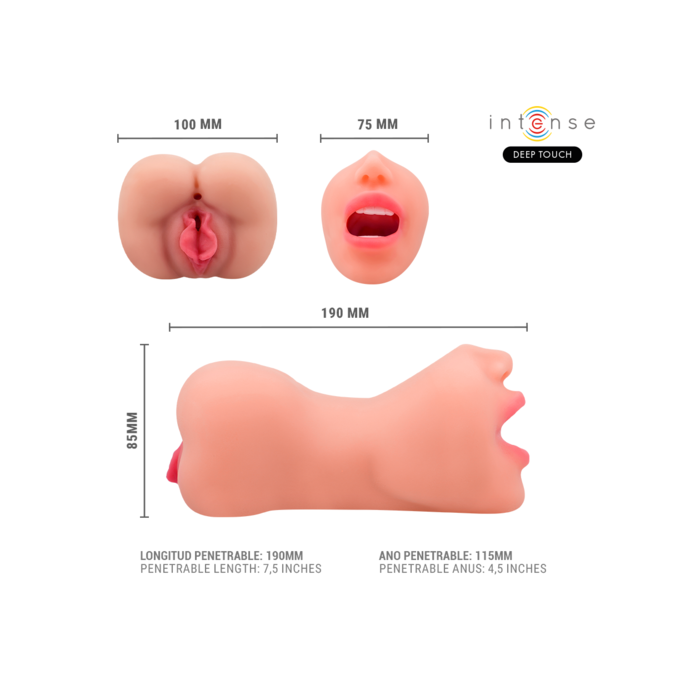 Masturbator Intense Deep Touch Riley Double Mouth Vagina - 19 cm