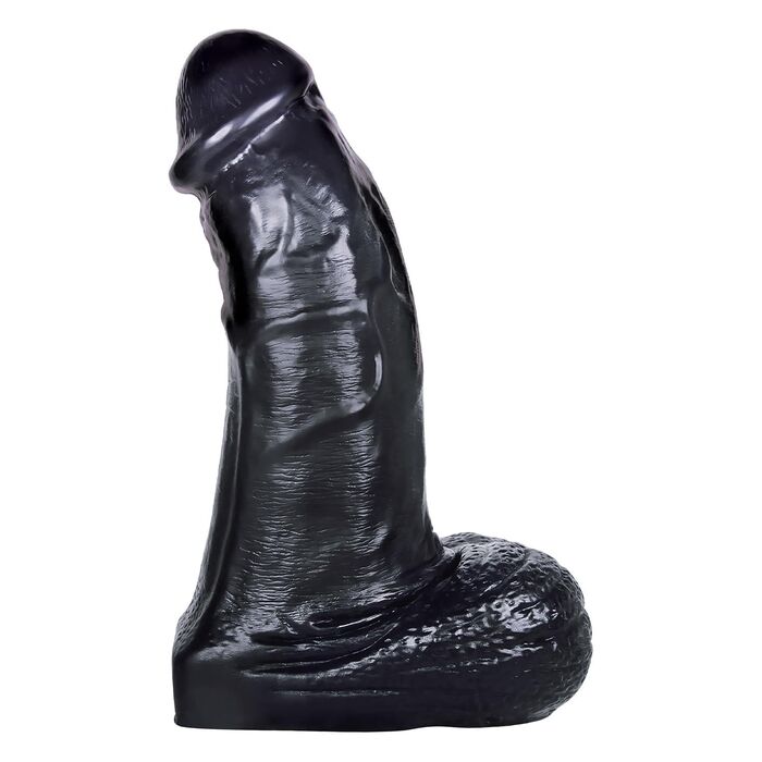 Dildo gigant XXL din silicon, negru, [22cm x 7,1cm]