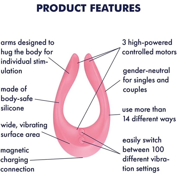 Satisfyer - Stimulator multifuncțional pentru cupluri, Partner Multifun 1 - Roz