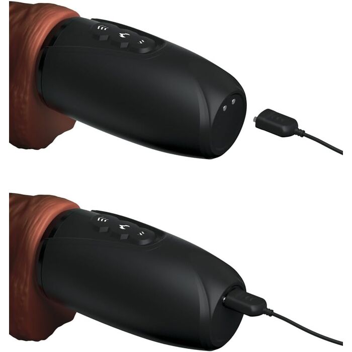 Vibrator Pipedream »Thrusting Cock with Balls« 19 cm - Maron