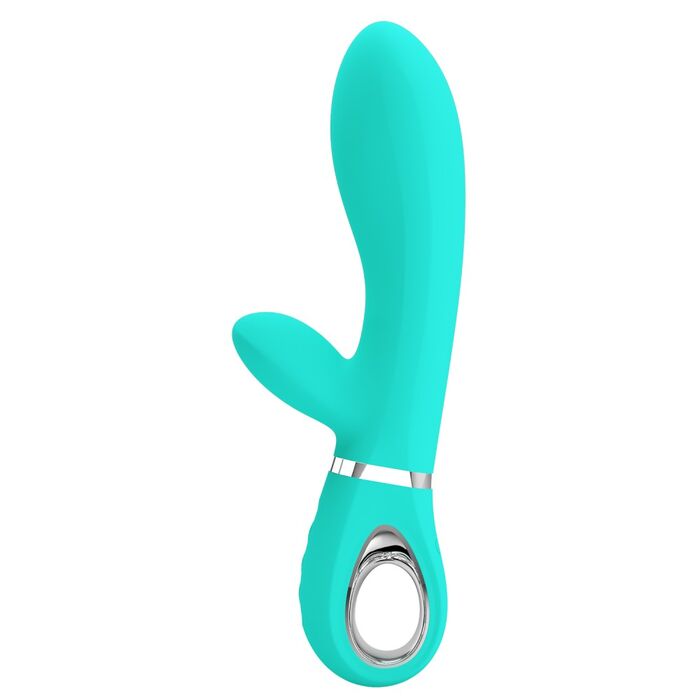 Vibrator iepuras Super Soft Silicone, Thomas, Turcoaz, 7 Vibratii-produs