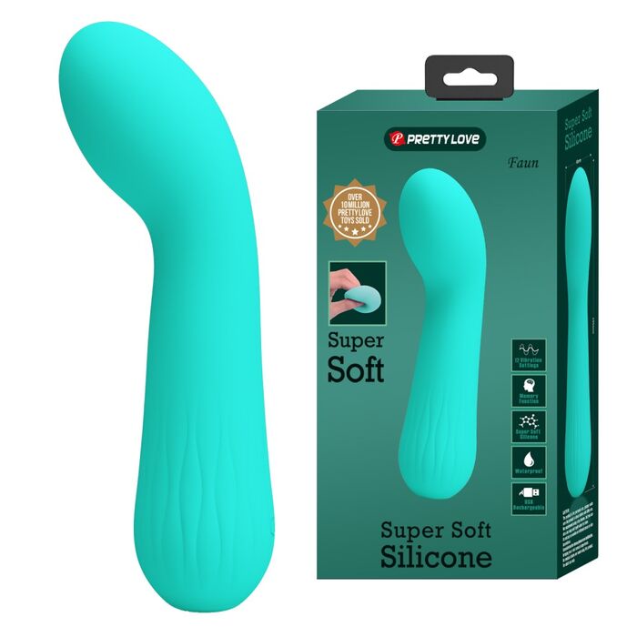 Vibrator punct G Pretty Love Faun, Turcoaz, 15 cm