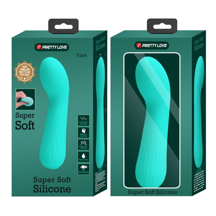 Vibrator punct G Pretty Love Faun, Turcoaz, 15 cm-cutie