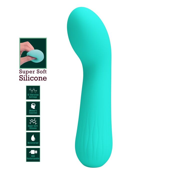 Vibrator punct G Pretty Love Faun, Turcoaz, 15 cm-caracteristici