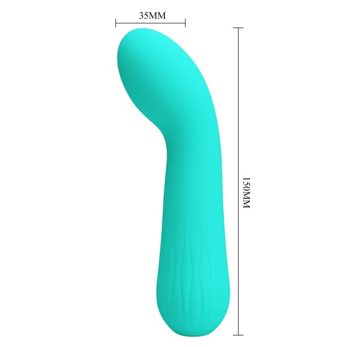 Vibrator punct G Pretty Love Faun, Turcoaz, 15 cm-dimensiuni