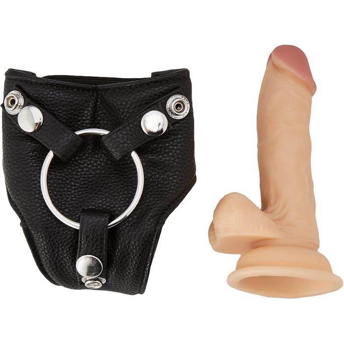 Strap-On Dildo Natural Ouch! Realistic StrapOn, 15 cm - vedere detaliu