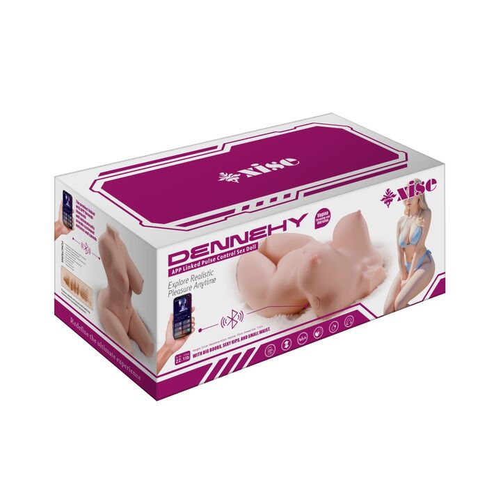 Papusa silicon Masturbator Dennehy 59 cm cu Vibratii si Miscare Control Aplicatie Reincarcabil