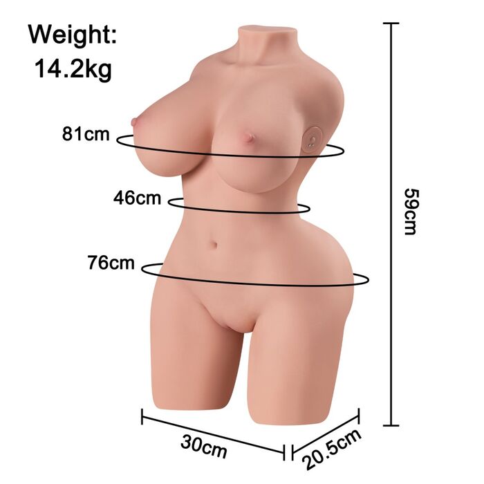 Papusa silicon Masturbator Dennehy 59 cm cu Vibratii si Miscare Control Aplicatie Reincarcabil