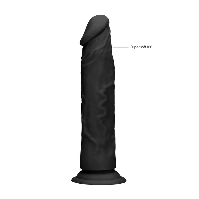 Dildo Real Rock Skin 17 cm Negru - vedere completa cu dimensiuni colectie Skin