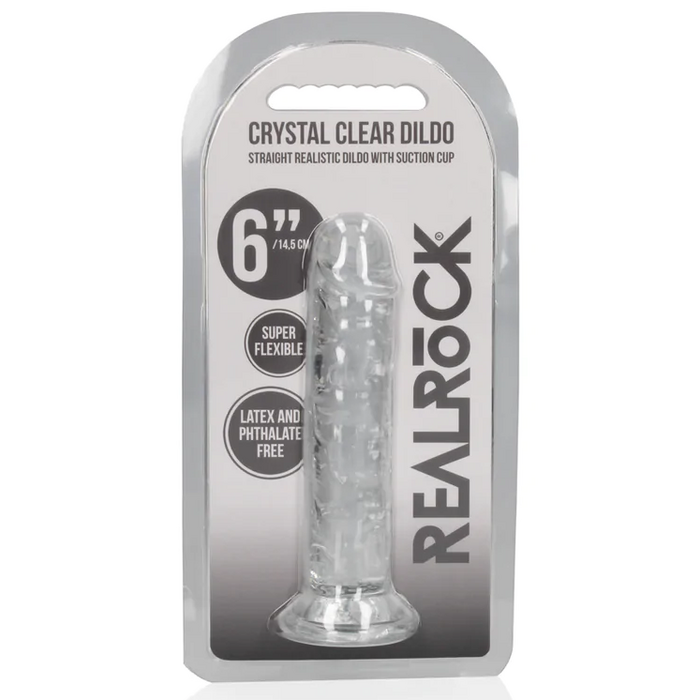 Dildo Realistic REALROCK Suction Cup - 16 cm, Transparent