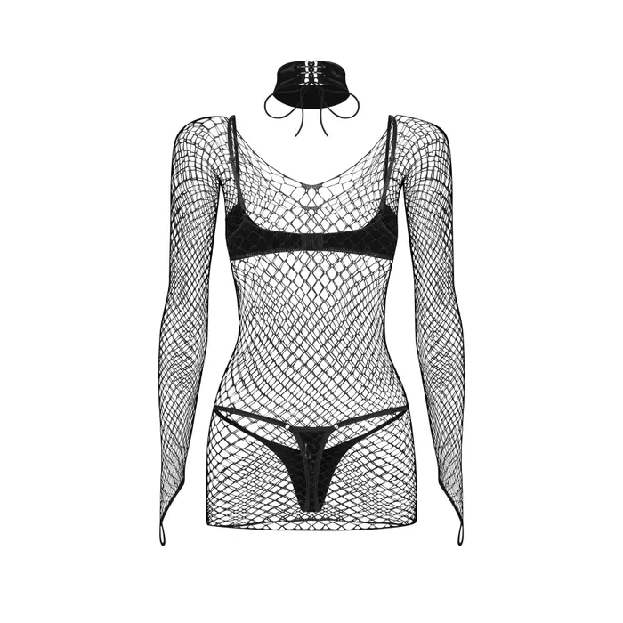 Set 4 piese, rochie, sutien, bikini, choker, Obsessive, Sashalla-manechin