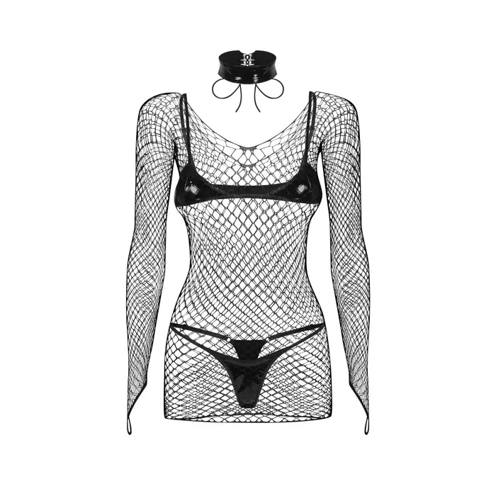 Set 4 piese, rochie, sutien, bikini, choker, Obsessive, Sashalla - fara manechin