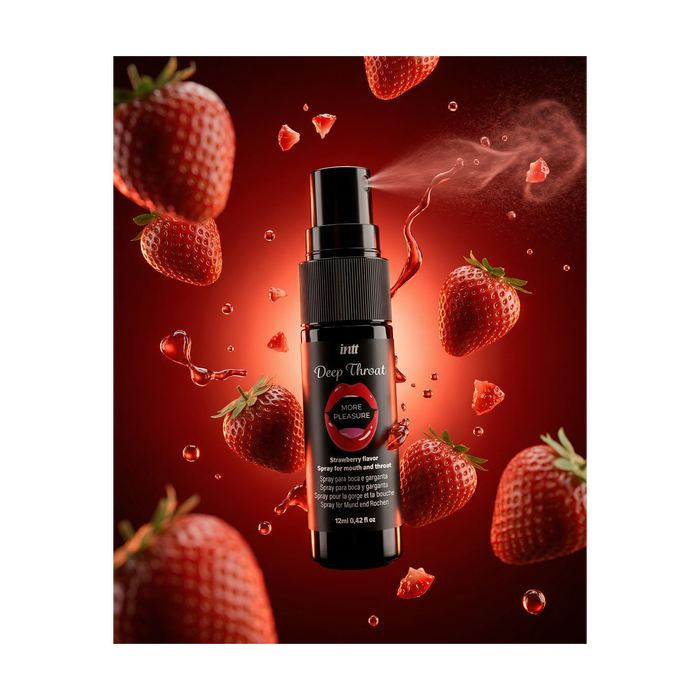Spray INTT Deep Throat Strawberry 12ml flacon detaliu formula desensibilizanta