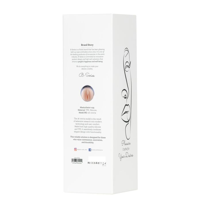 Masturbator Vagina Delight B-Series - cupa de aspiratie rotativa fixare suprafata neteda