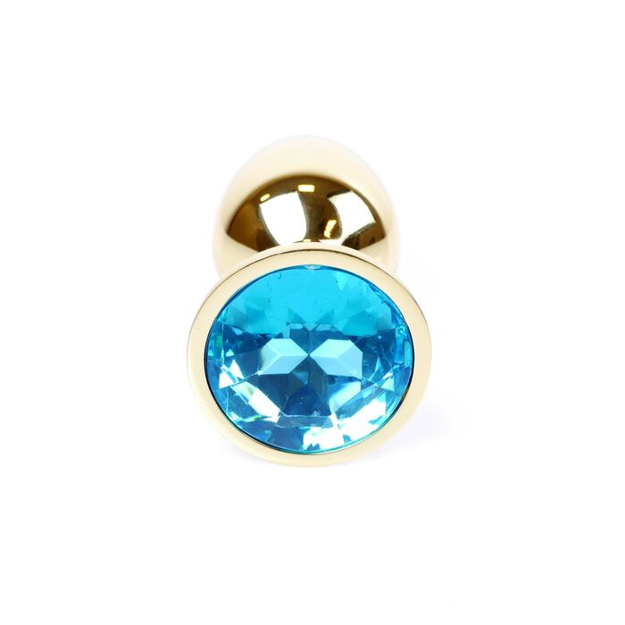 Dop Anal Plug-Jewellery Gold Light Blue