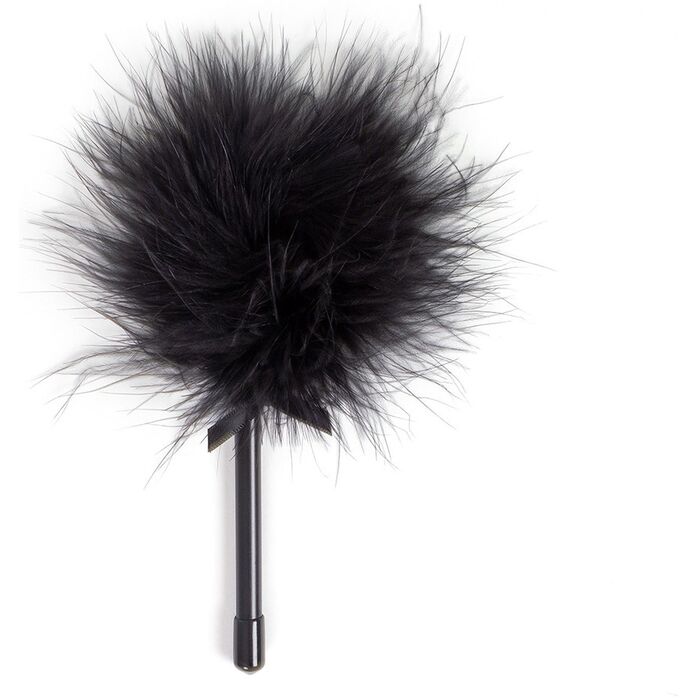 Puf Secret Play »Mini Black Feather Marabou« - Negru_FRONTAL