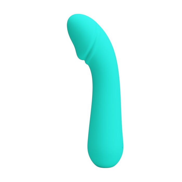 Vibrator punct G Pretty Love Cetus, Turcoaz, 15 cm- vedere laterala