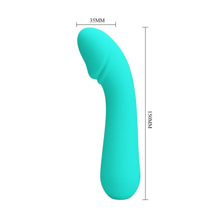 Vibrator punct G Pretty Love Cetus, Turcoaz, 15 cm- dimensiuni