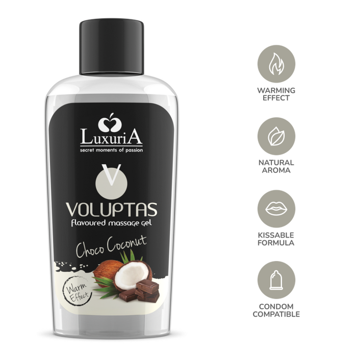 Gel pentru masaj comestibil cu efect de incalzire, Luxuria, Voluptas Coconut Cream, 100 ml