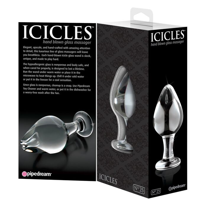 Icicles No 25 dop anal sticla transparent cutie ambalaj Pipedream
