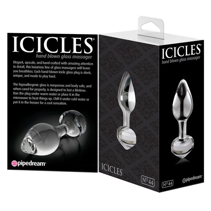 Dop Anal Sticla Icicles No 44 Transparent cutie ambalaj Pipedream