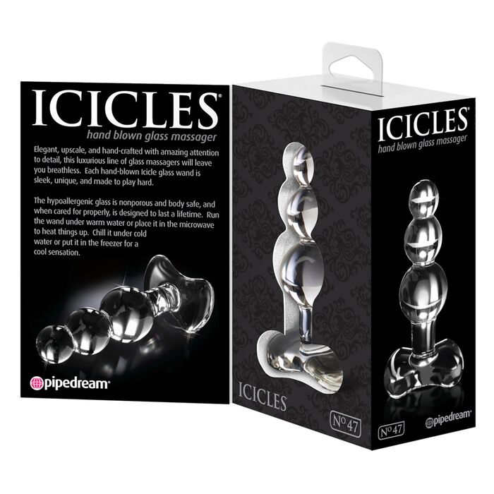 Icicles No 47 dop anal sticla transparent cutie ambalaj Pipedream