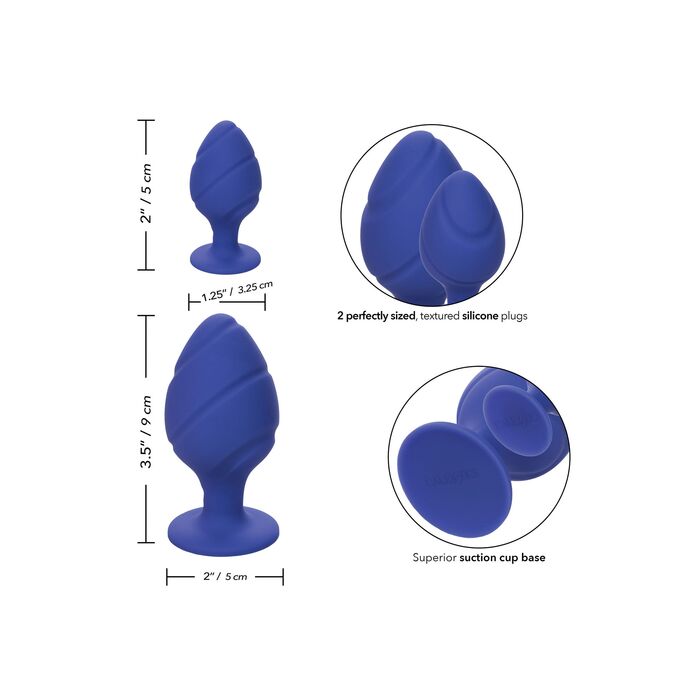 Set 2 bucati Plug Anal CalExotics Cheeky Buttplug - Violet