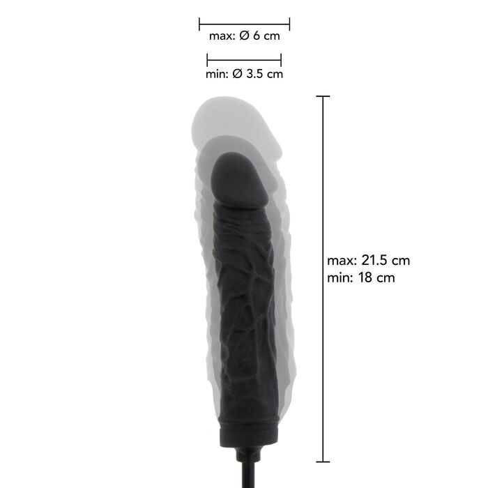 Dildo Gonflabil Hidden Desire Extreme Advanced - comparatie deflat si inflat
