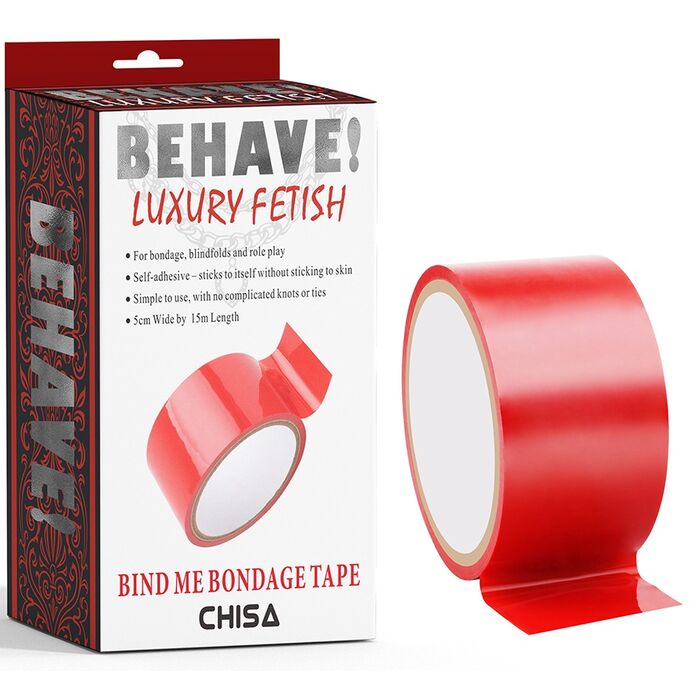 Banda bondage Bind Me rosie Chisa Novelties PVC 15 metri reutilizabila - vedere frontala
