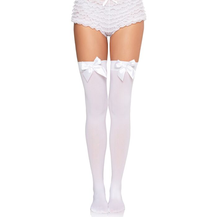 Ciorapi de nailon cu funda Kay, Leg Avenue, alb, 70 DEN, S-L