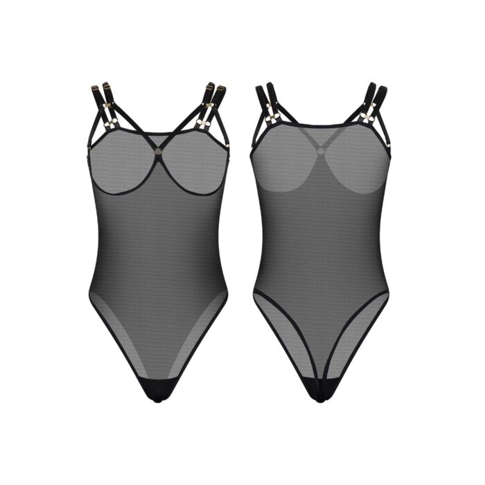 Body Piquant Cupless Kinky Diva - Negru, S-L