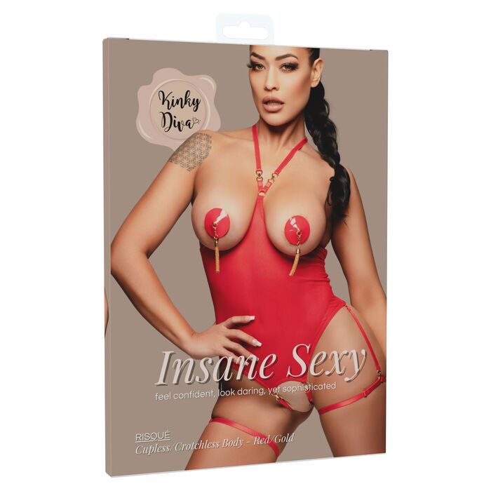 Body Risque Kinky Diva rosu vedere spate curea talie reglabila Insane Sexy