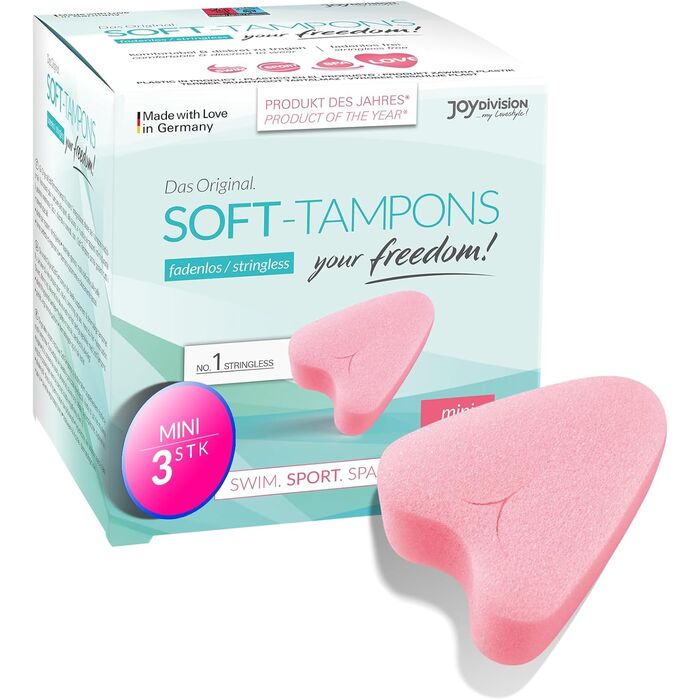Tampoane igienice Mini Soft Tampons JoyDivision 3 bucati - pachet de testare