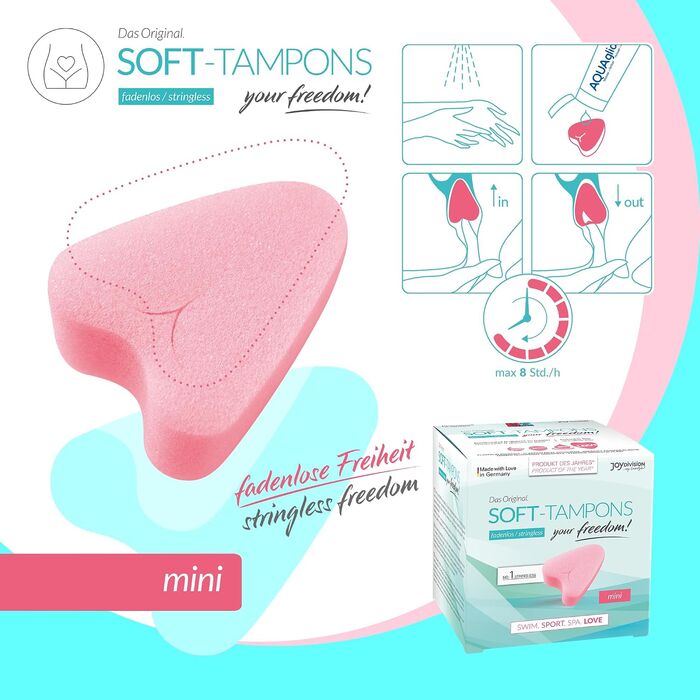 Mini Soft Tampons 3 buc JoyDivision - utilizare sauna inot sport intimitate