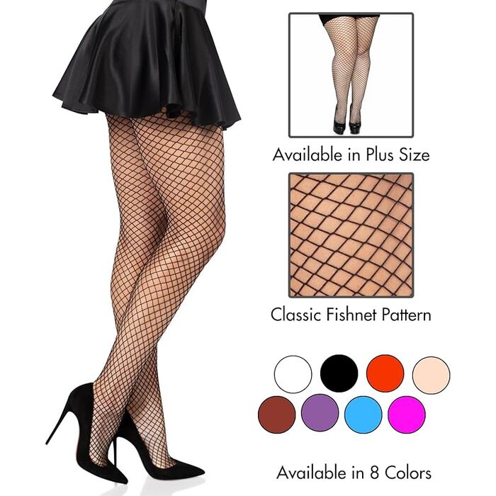 Ciorapi plasa Gia Spandex Net, Leg Avenue, negri, S-L-ambalaj