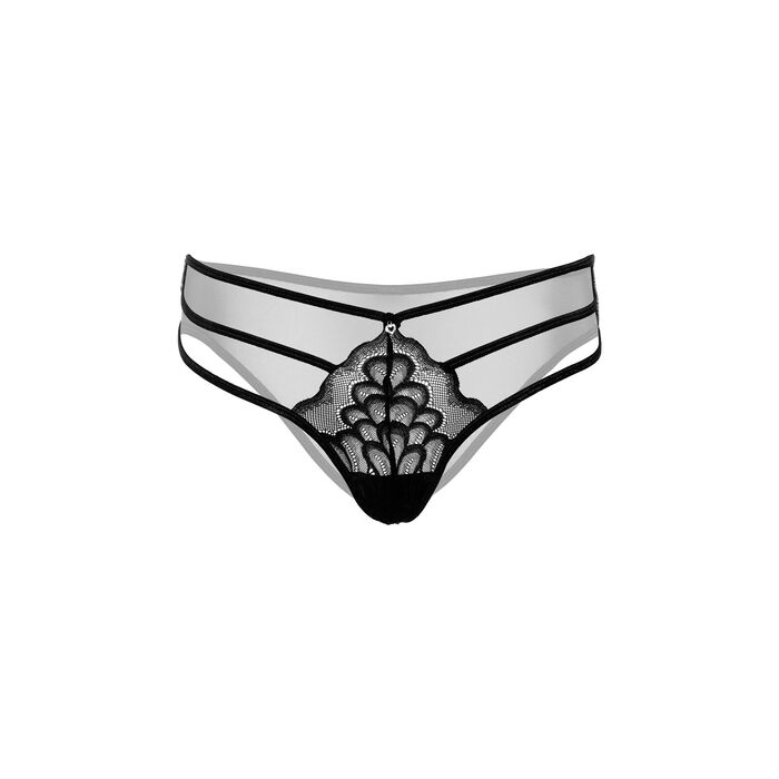 Lenjerie Daring Intimates Lace String with Straps Negru